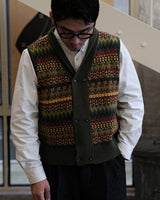 labourunion_clothing_heritage_menswear_Fair_Isle_sleeveless_wool_cardigan