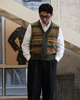 labourunion_clothing_heritage_menswear_Fair_Isle_sleeveless_wool_cardigan