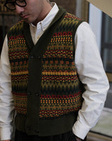 labourunion_clothing_heritage_menswear_Fair_Isle_sleeveless_wool_cardigan