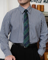 Multitrack-Striped Cotton Shirt LabourUnionClothing