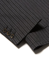 Twist Twill Peaked Lapel Suit Jacket Black LabourUnionClothing