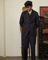 Twist Twill Peaked Lapel Suit Jacket Black LabourUnionClothing