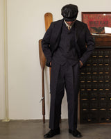 Twist Twill Peaked Lapel Suit Jacket Black LabourUnionClothing