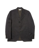 Twist Twill Peaked Lapel Suit Jacket Black