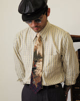 80's Worsted Wool Tie 'Fly-fishing Painting' LabourUnionClothing