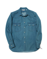 Rancher Western Shirt Washed Denim LabourUnionClothing