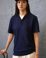 Cotton pique skipper polo shirt – view 6