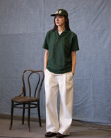 Cotton pique skipper polo shirt