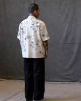 White embroidered Cuban collar shirt – view 4