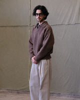 Polo Jumper Buttonless Collar Felted Wool-blend