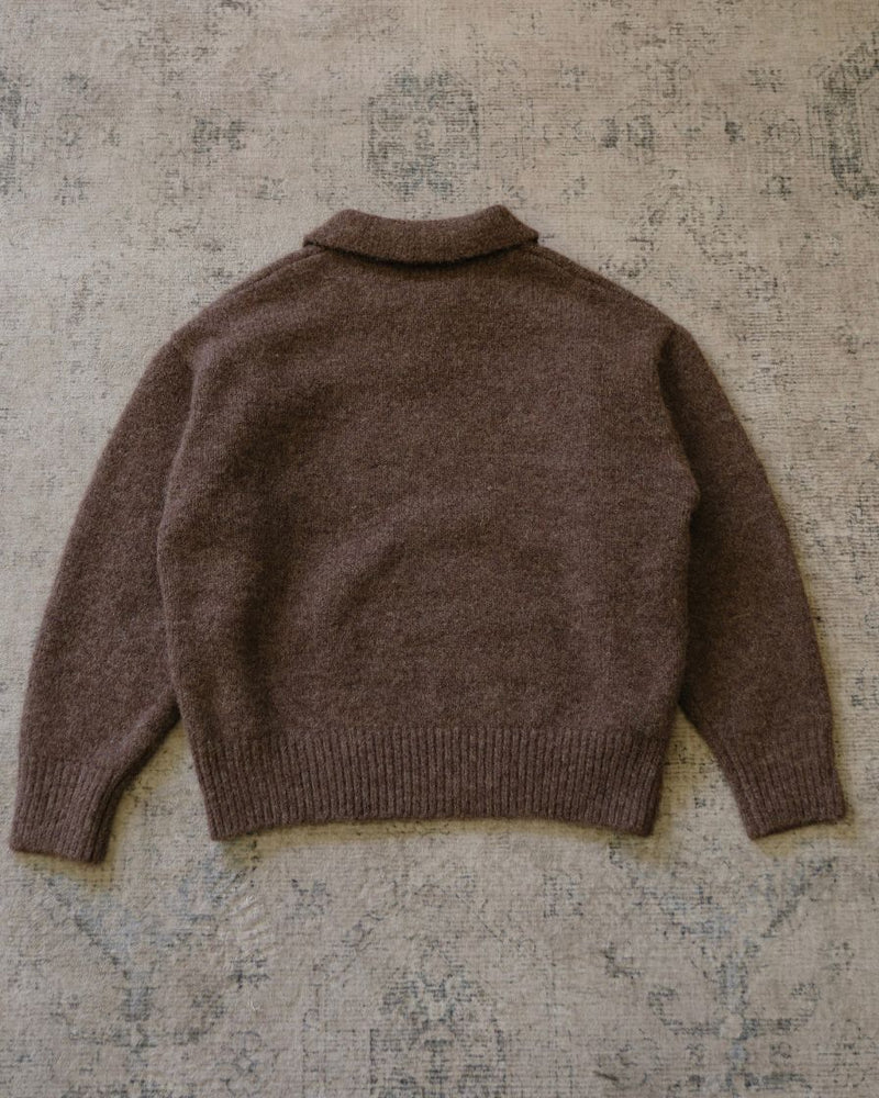 Polo Jumper Buttonless Collar Felted Wool-blend