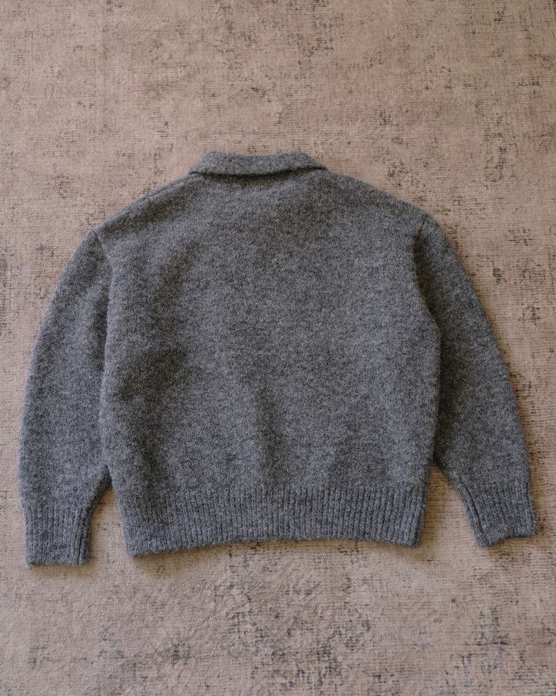 Polo Jumper Buttonless Collar Felted Wool-blend