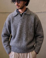 Polo Jumper Buttonless Collar Felted Wool-blend