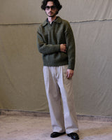 Polo Jumper Buttonless Collar Felted Wool-blend