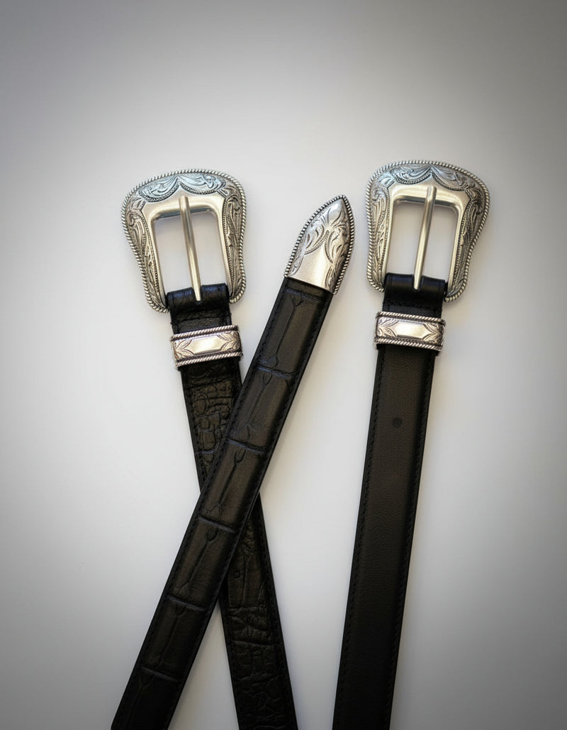 Ceinture de ranger Nocona plaquée argent