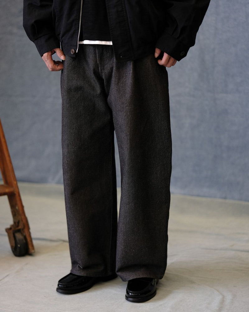 Pleated Workwear Pants Slub Cotton - 'Work Blues'