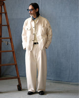 Pleated Workwear Pants Slub Cotton - 'Work Blues'