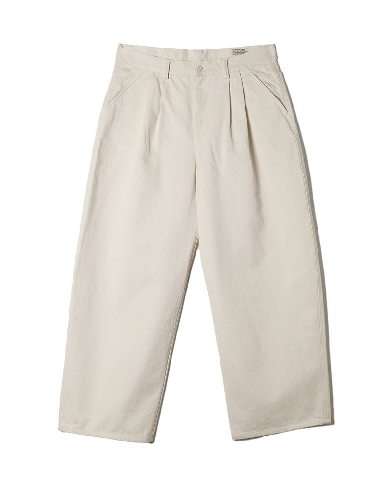 Pleated Workwear Pants Slub Cotton - 'Work Blues'
