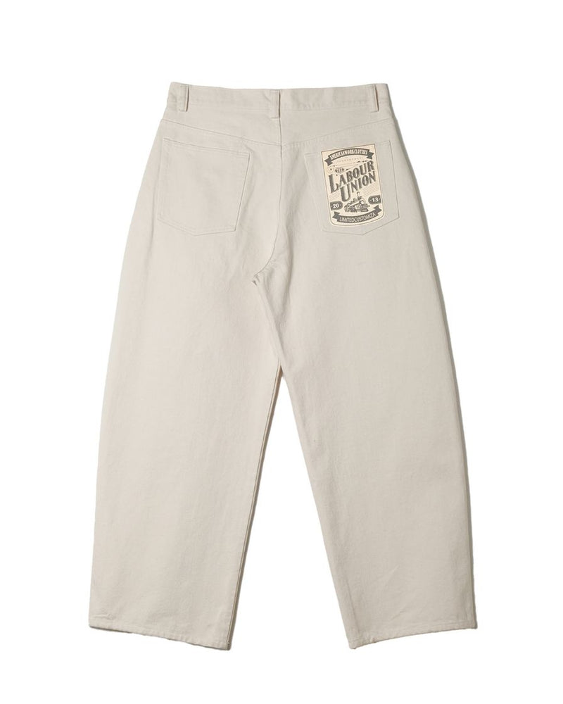 Pleated Workwear Pants Slub Cotton - 'Work Blues'