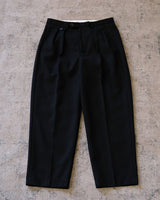 pantalon plissé en laine mélangée peignée