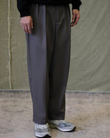 pantalon plissé en laine mélangée peignée