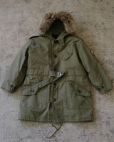 Parka à capuche en fourrure avec doublure polaire