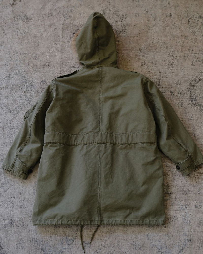 Parka à capuche en fourrure avec doublure polaire