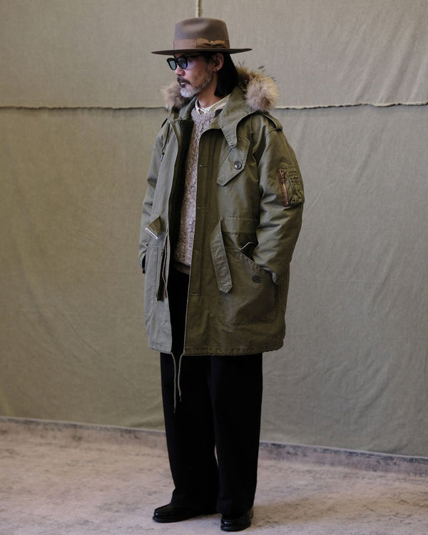 Parka à capuche en fourrure avec doublure polaire