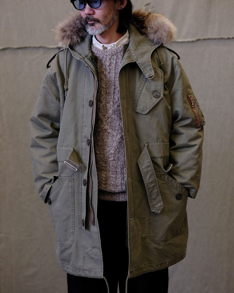 Parka à capuche en fourrure avec doublure polaire