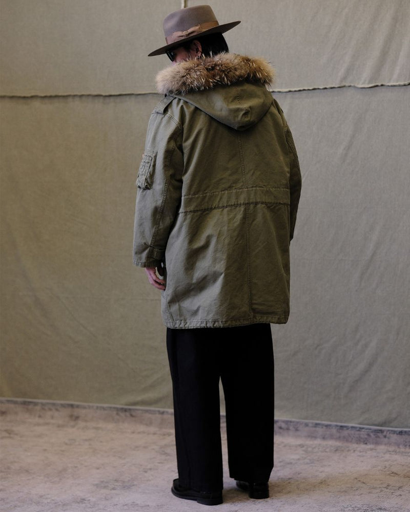 Parka à capuche en fourrure avec doublure polaire