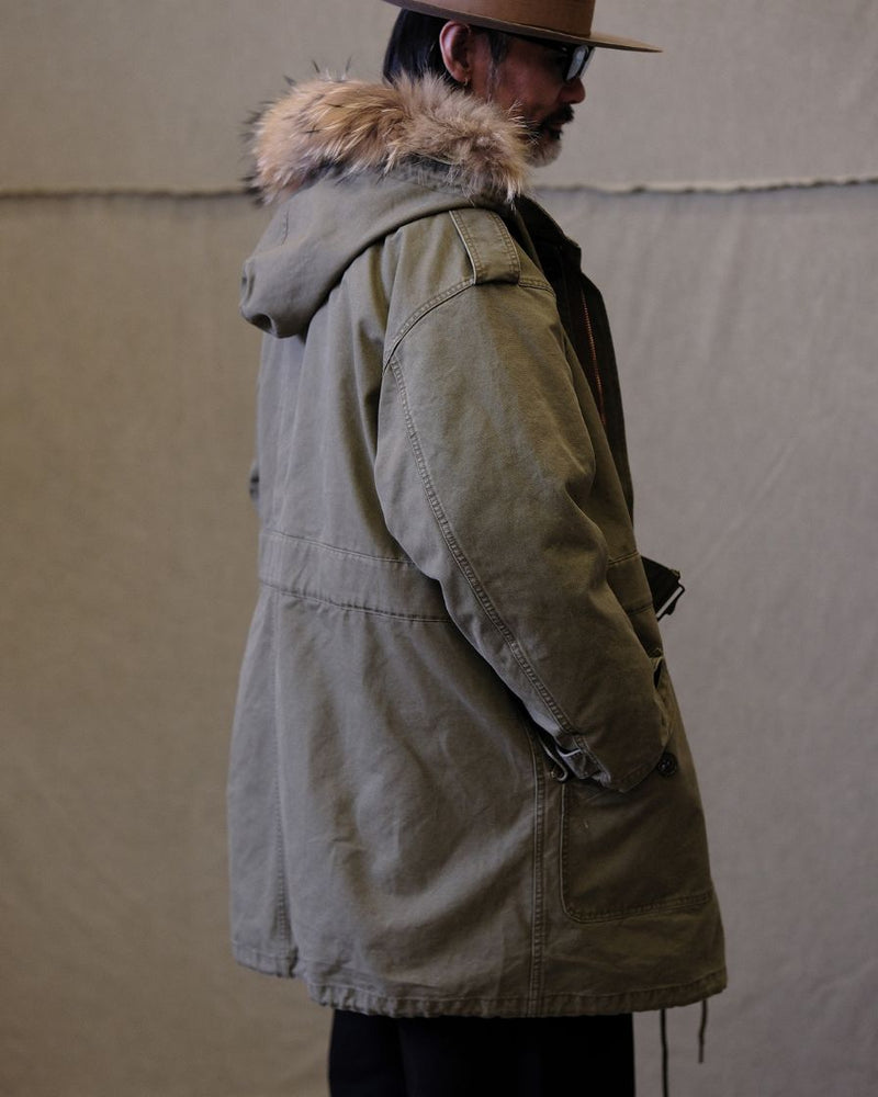 Parka à capuche en fourrure avec doublure polaire