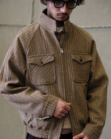 Glen Plaid Tweed Harrington Jacket