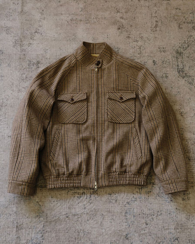 Glen Plaid Tweed Harrington Jacket
