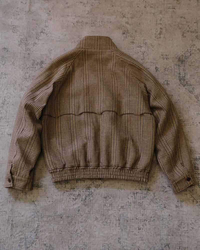 Glen Plaid Tweed Harrington Jacket