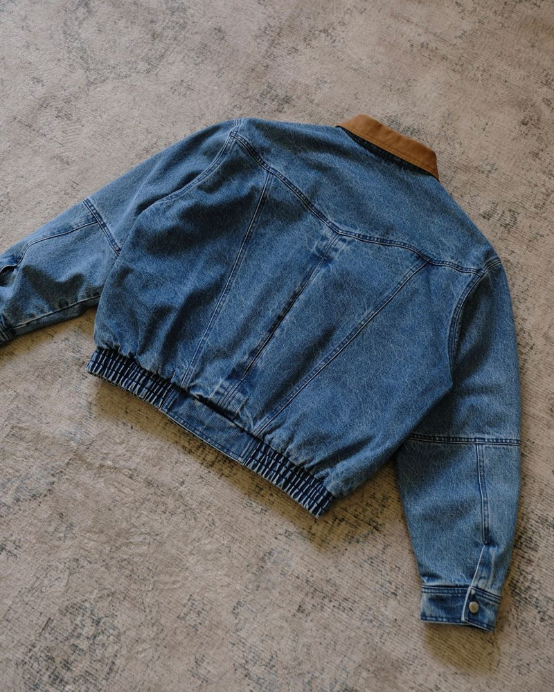 Quilted Denim Bomber Jacket