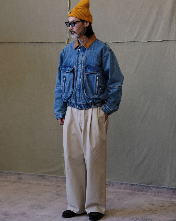 blouson aviateur en jean matelassé