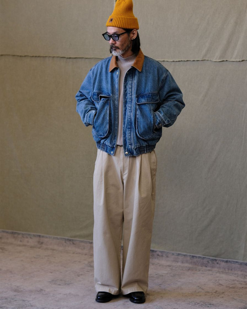 Quilted Denim Bomber Jacket