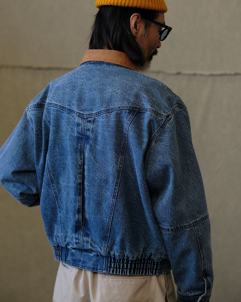 Quilted Denim Bomber Jacket