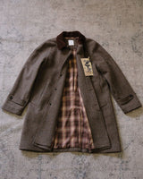 Wool Houndstooth Balmacaan Coat