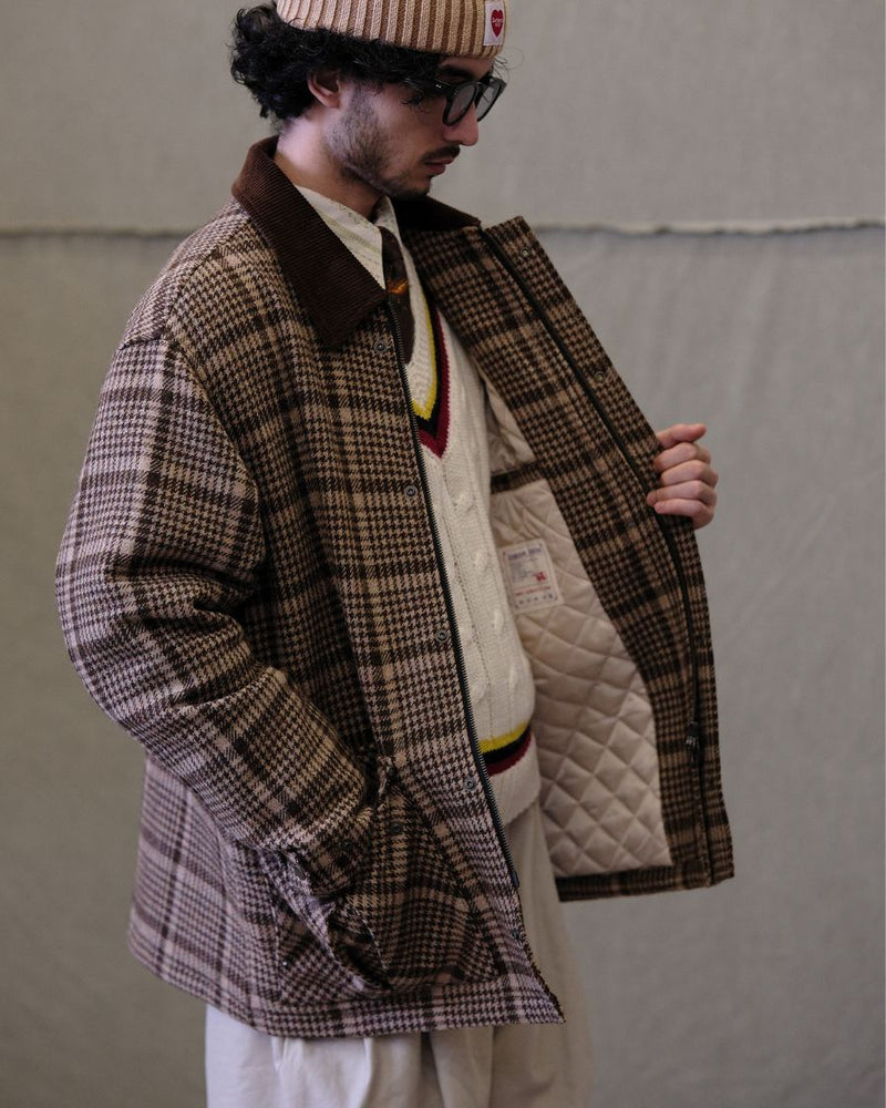 Wool Plaid Jacket Houndstooth Pattern