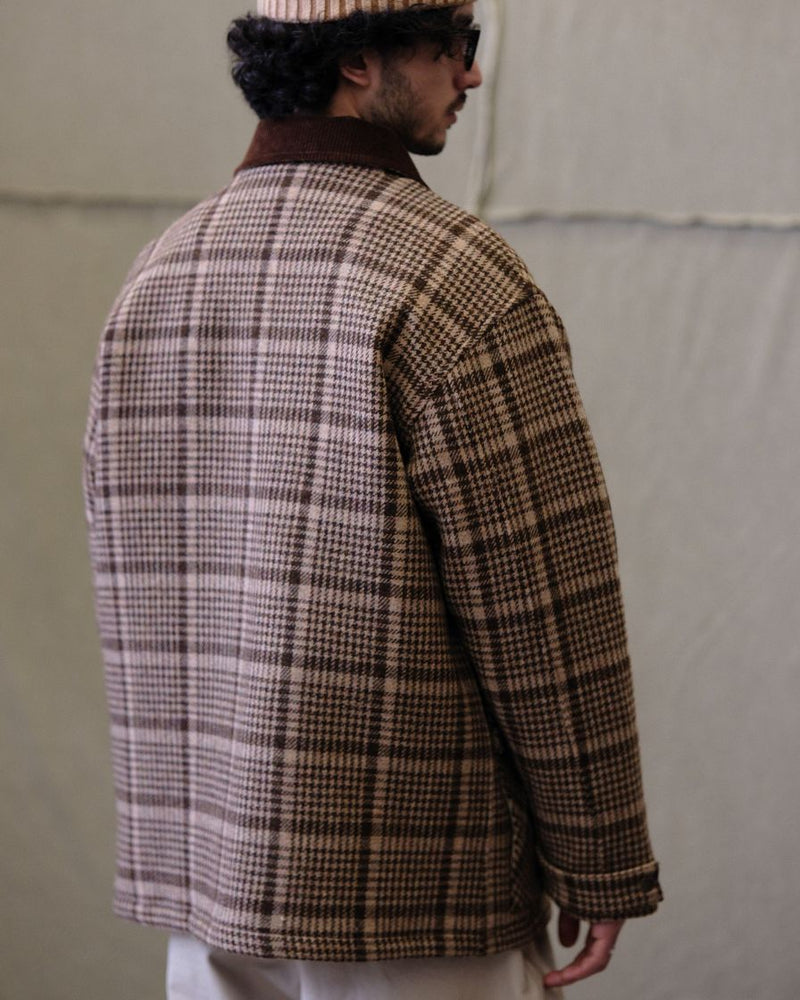 Wool Plaid Jacket Houndstooth Pattern