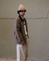 Wool Plaid Jacket Houndstooth Pattern