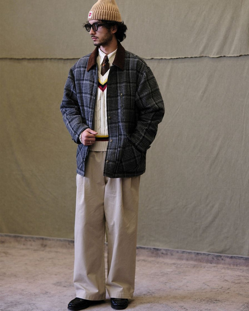 Wool Plaid Jacket Houndstooth Pattern