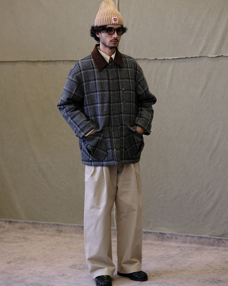 Wool Plaid Jacket Houndstooth Pattern