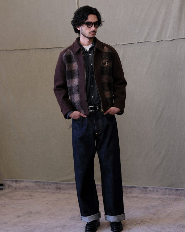 Veste de sport à carreaux en laine mélangée