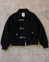 Wool bomber jacket fireman clasp