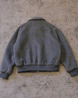 Wool bomber jacket fireman clasp