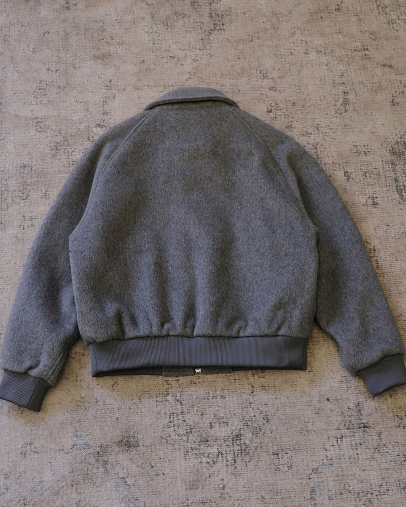 Wool bomber jacket fireman clasp