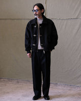 Wool bomber jacket fireman clasp