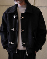 Wool bomber jacket fireman clasp